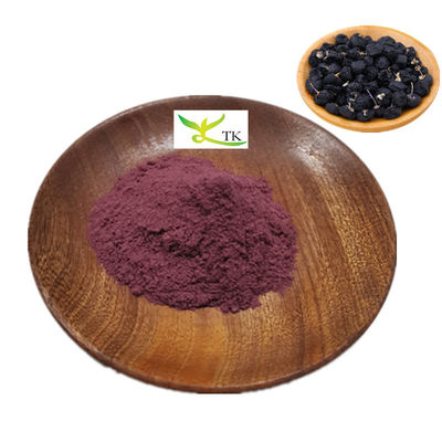 100% ของธรรมชาติของจีน ดํา Goji Berry ขนาดผง ดํา Wolfberry ผลไม้ สารสกัด 1% ~ 25% Anthocyanin